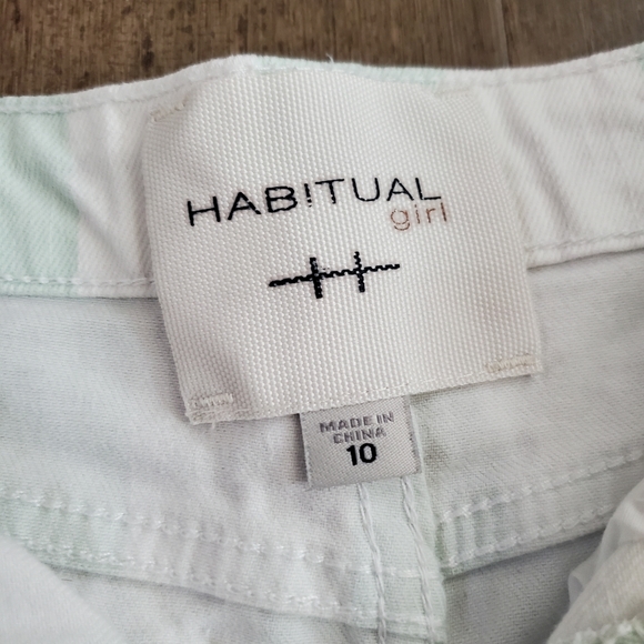 Habitual Girl Mint/White stripe shorts - Picture 3 of 4